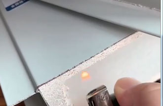中空玻鎂凈化彩鋼板燃燒測試視頻